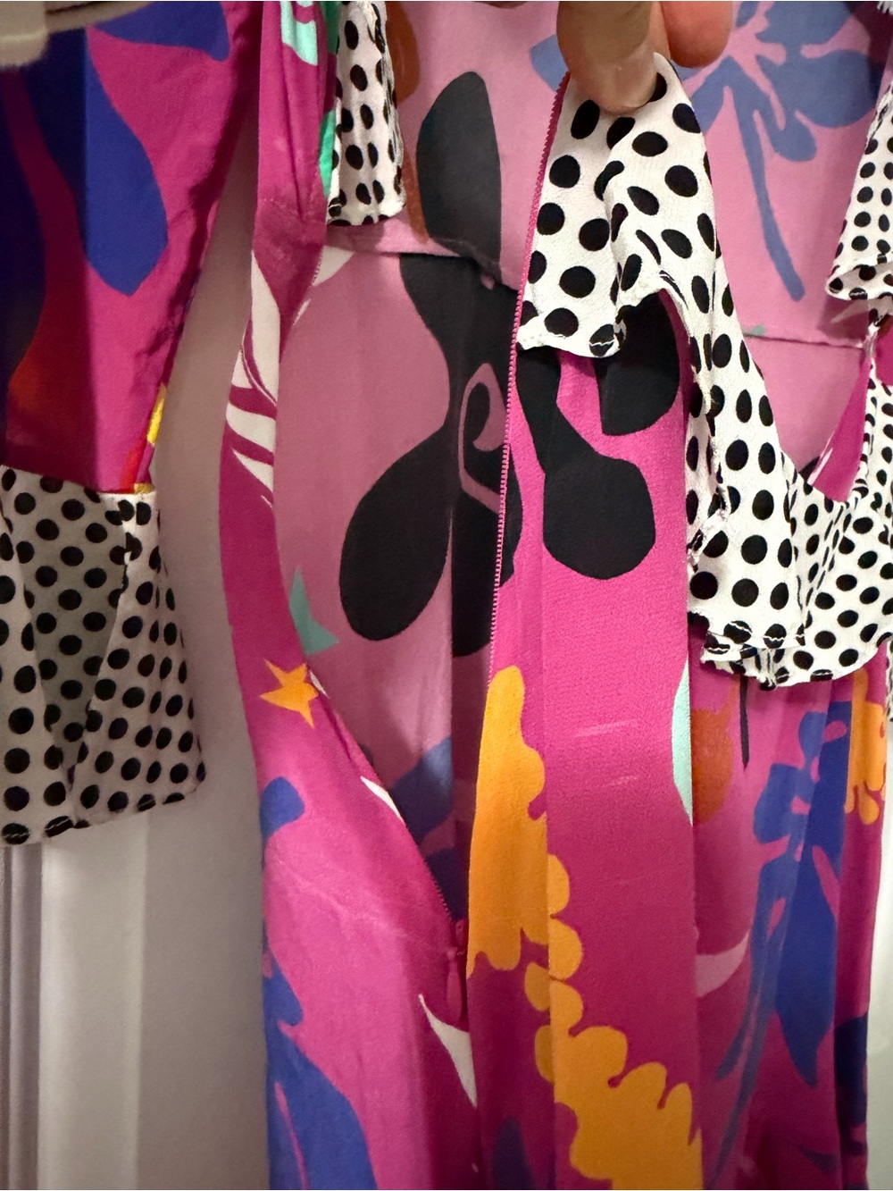 RIXO Bright Magenta Floral Print Midi Dress with Multicolor Accents - Picture 6 of 6